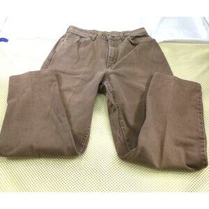 Vintage Lee Brown 100% Cotton High-Waisted Womens Jeans Size 13 Medium Made In U